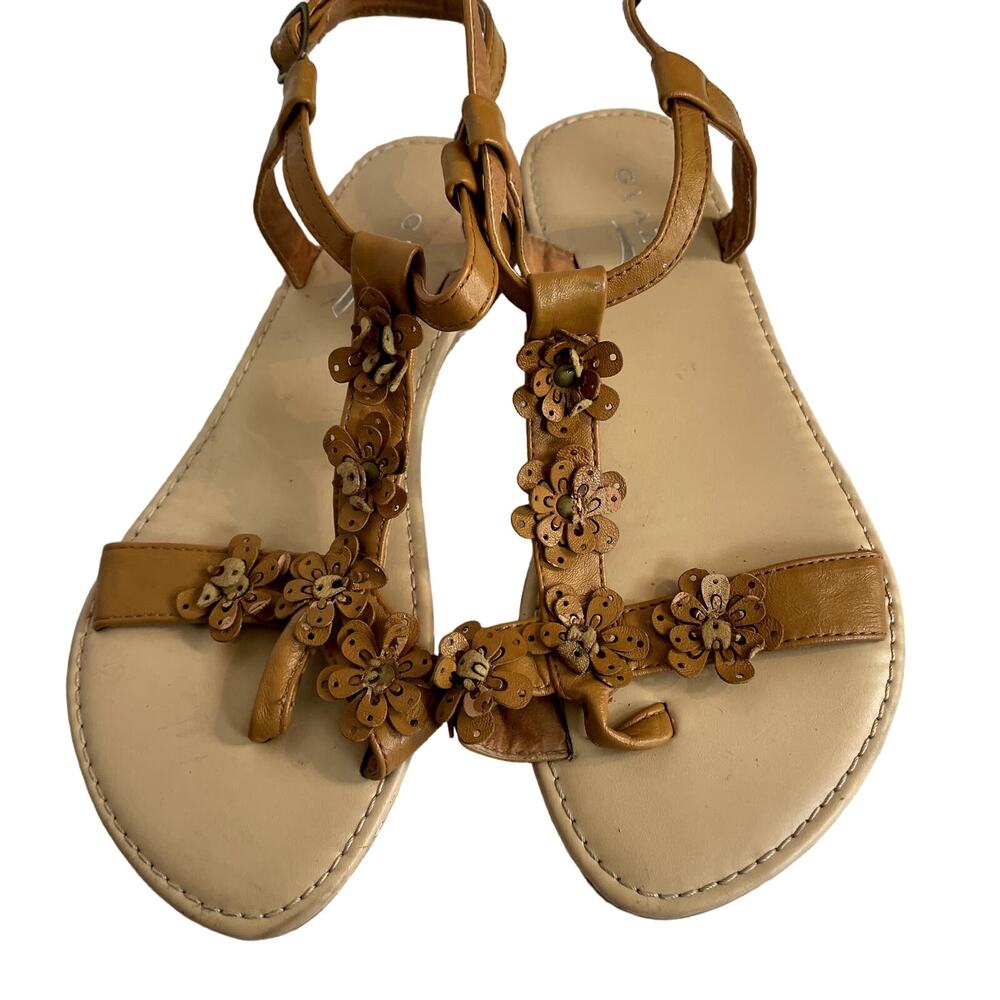 Glaze Size 7.5 Women’s Sandals Flats With Flower Detail shoes